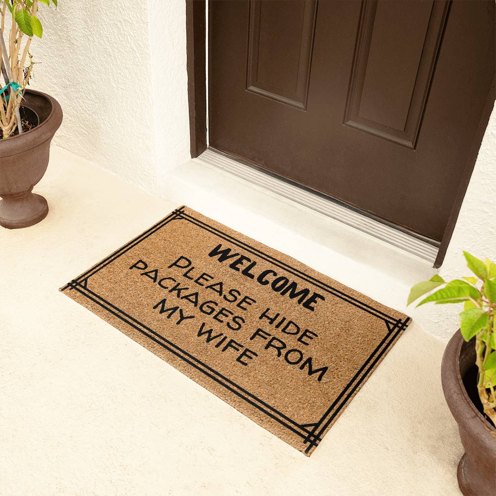 Hide Packages from my Wife - Funny Doormat