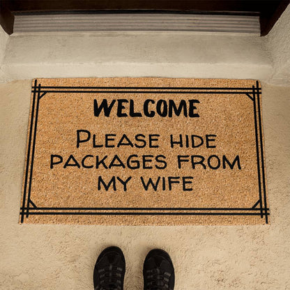 Hide Packages from my Wife - Funny Doormat