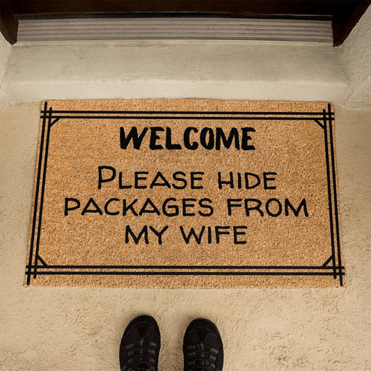 Hide Packages from my Wife - Funny Doormat