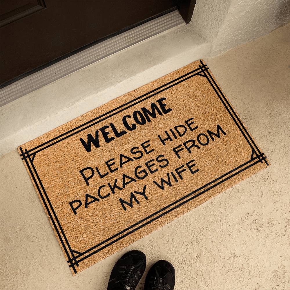 Hide Packages from my Wife - Funny Doormat