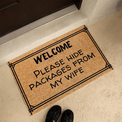 Hide Packages from my Wife - Funny Doormat